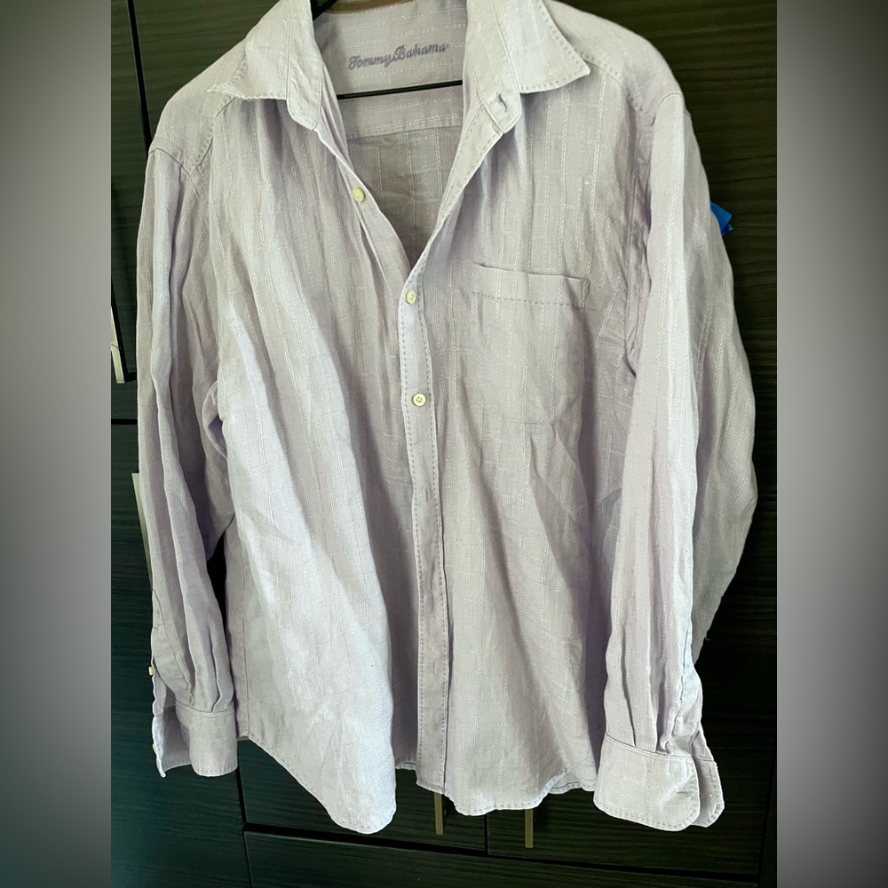 Lavender Linen Tommy Bahama Shirt Men’s Large